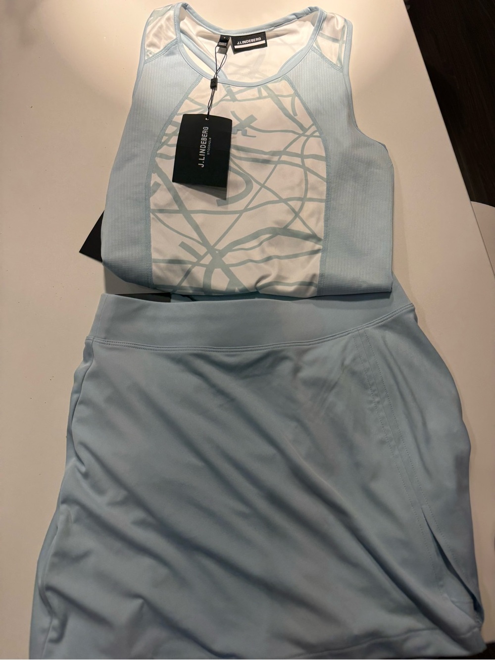 J.Lindeberg Pale Blue Athletic Tank and Skort Set